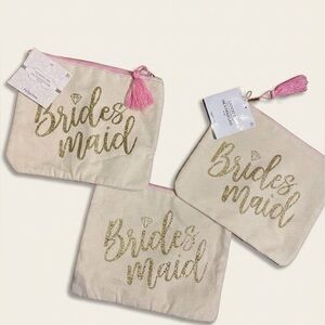 Bridesmaid Glitter Pouch Set - Bundle of 3